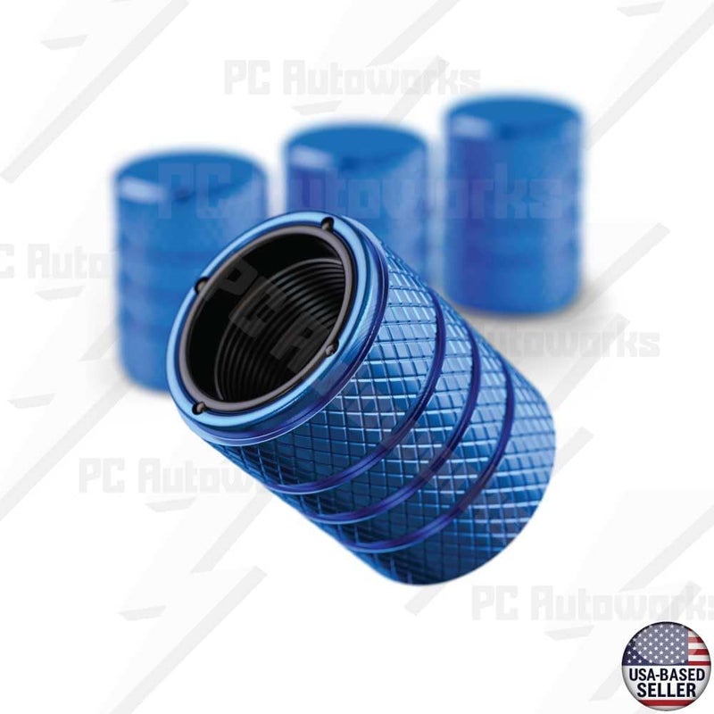 PC Autoworks Aluminum Tire Valve Stem Caps – Anti-Rust, Premium Anodized Aluminum, Corrosion-Resistant, Easy Install, Universal Fit for Car, Truck, Bike, SUV – 1 Pack/Set of 4 (ICE Blue) - Image 3